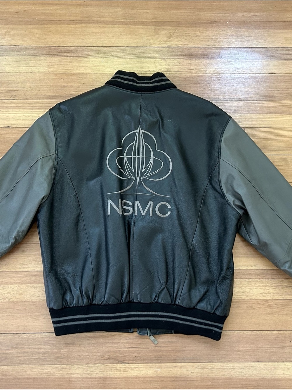 NSMC National Street Machine Club Life Member Size M Black Grey Leather Jacket